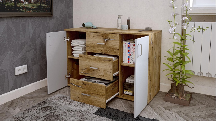 Спален комплект Селтик С1 келтски дъб със светло сиво - изглед 7