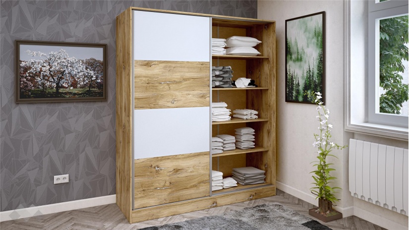 Спален комплект Селтик С1 келтски дъб със светло сиво - изглед 9