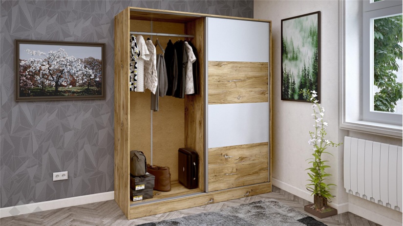 Спален комплект Селтик С1 келтски дъб със светло сиво - изглед 10