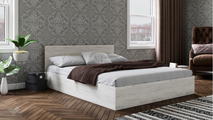 Спалня Адам с включен матрак Бонел 160/200 дъб крафт бял - изглед 1 - МебелМаг Спалня Адам с включен матрак Бонел 160/200 дъб крафт бял - изглед 1