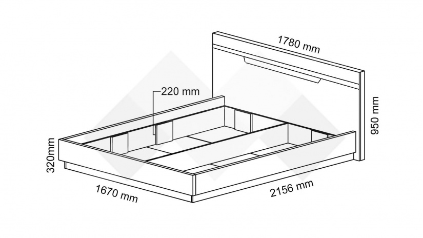 Спалня 160/200 Аляска с включен матрак Бонел 160/200 бяло гланц с графит - изглед 2 - МебелМаг Спалня 160/200 Аляска с включен матрак Бонел 160/200 бяло гланц с графит - изглед 2