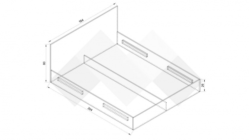 Спалня 160/200 Арго с включен матрак Бонел 160/200 дъб сонома - изглед 2 - МебелМаг Спалня 160/200 Арго с включен матрак Бонел 160/200 дъб сонома - изглед 2