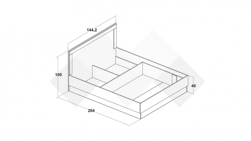 Спалня 140/200 Борей с включен матрак Бонел 140/200 браун силвърджак - изглед 3 - МебелМаг Спалня 140/200 Борей с включен матрак Бонел 140/200 браун силвърджак - изглед 3