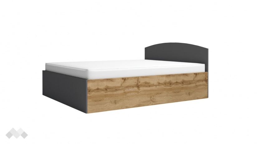 Спалня 160/200 Борей с включен матрак Бонел 160/200 дъб вотан светъл с антрацит - изглед 1
