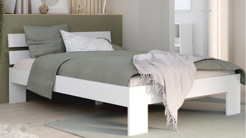 Спалня 140/200 Дирфилд с включен матрак Бонел 140/200 бял - изглед 1 - МебелМаг Спалня 140/200 Дирфилд с включен матрак Бонел 140/200 бял - изглед 1