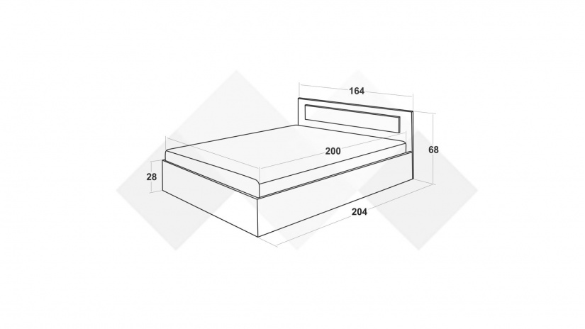 Спалня 160/200 Жизел с включен матрак Бонел 160/200 бяло гладко с дъб - изглед 2