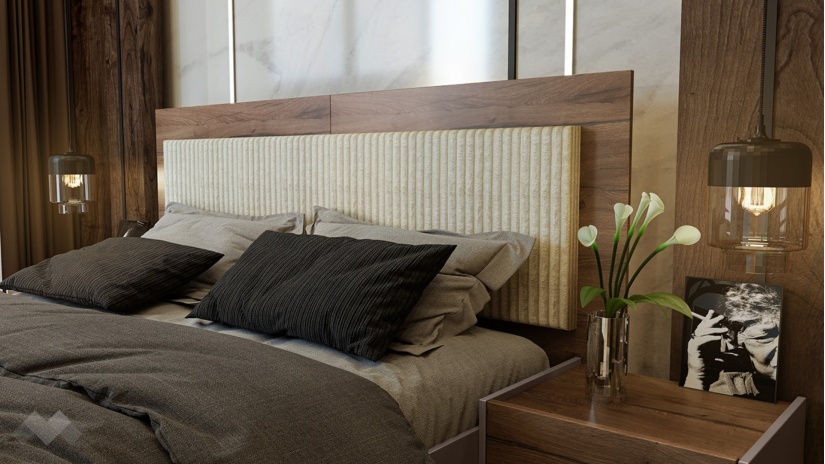 Спалня 160/200 Калатрава кафяв дъб пиемона с лате - изглед 4 - МебелМаг Спалня 160/200 Калатрава кафяв дъб пиемона с лате - изглед 4