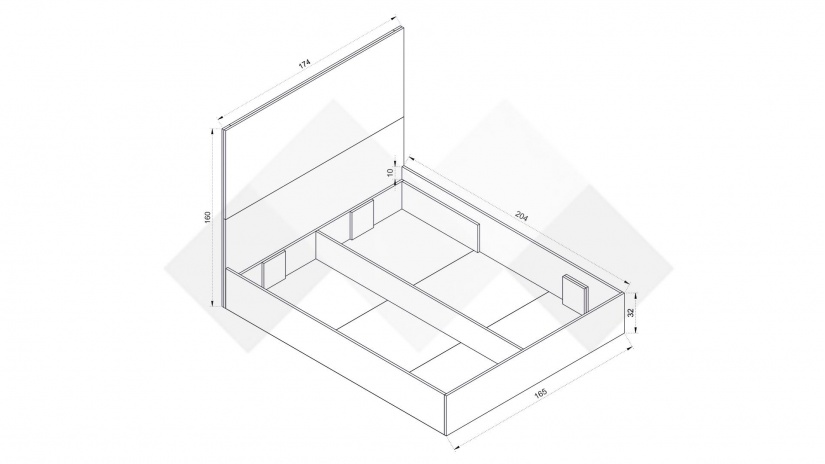 Спалня 160/200 Комо орех селект тъмен с кашмир - изглед 2 - МебелМаг Спалня 160/200 Комо орех селект тъмен с кашмир - изглед 2