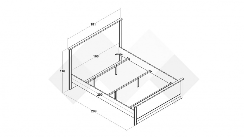 Спалня 160/200 Линда с включен матрак Бонел 160/200 бяло гладко с дъб кадис - изглед 2 - МебелМаг Спалня 160/200 Линда с включен матрак Бонел 160/200 бяло гладко с дъб кадис - изглед 2