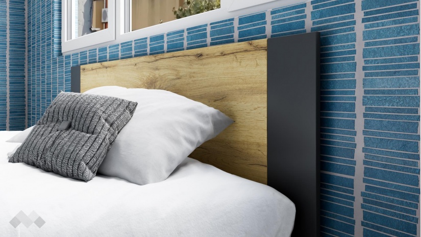 Спалня 160/200 Малена с включен матрак Бонел 160/200 светъл вотан с антрацит - изглед 2