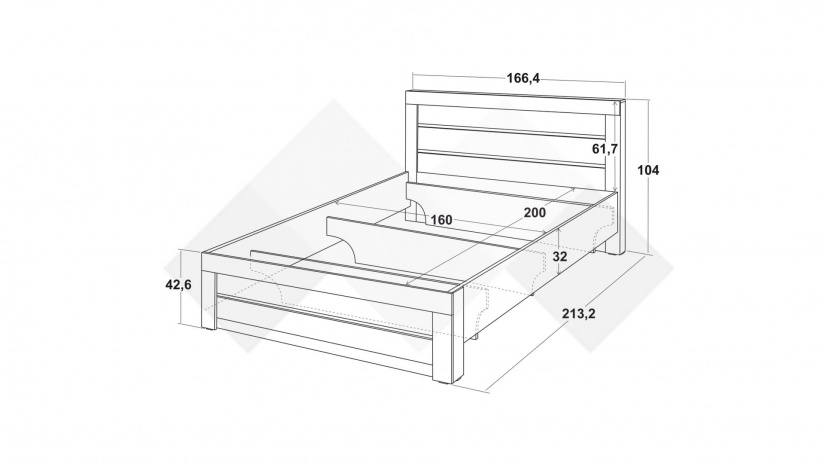 Спалня 160/200 Никола с включен матрак Бонел 160/200 бял с антрацит - изглед 2 - МебелМаг Спалня 160/200 Никола с включен матрак Бонел 160/200 бял с антрацит - изглед 2