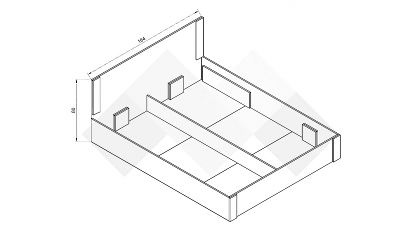 Спалня 160/200 Париж с включен матрак Бонел 160/200 светла сонома с бяло гладко - изглед 2