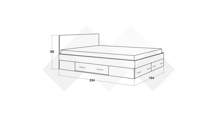 Спалня 160/200 Галати с включен матрак Бонел 160/200 дъб вотан светъл с антрацит - изглед 3 - МебелМаг Спалня 160/200 Галати с включен матрак Бонел 160/200 дъб вотан светъл с антрацит - изглед 3