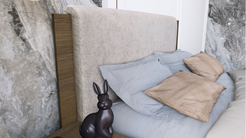 Спалня с нощни шкафчета 160/200 Мирела с включен матрак Бонел 160/200 дъб линеа с орех линеа - изглед 3 - МебелМаг Спалня с нощни шкафчета 160/200 Мирела с включен матрак Бонел 160/200 дъб линеа с орех линеа - изглед 3