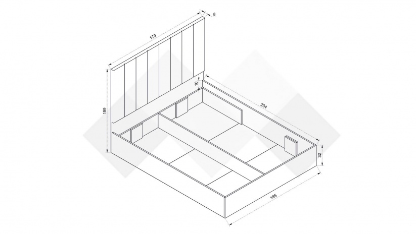 Спалня 160/200 Комо дъб ърбан ойстър - изглед 2 - МебелМаг Спалня 160/200 Комо дъб ърбан ойстър - изглед 2