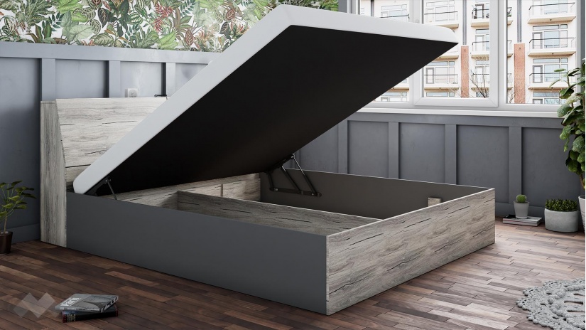 Спалня с ракла 180/200 Спирит с включен матрак Бонел 180/200 малта с антрацит - изглед 5 - МебелМаг Спалня с ракла 180/200 Спирит с включен матрак Бонел 180/200 малта с антрацит - изглед 5