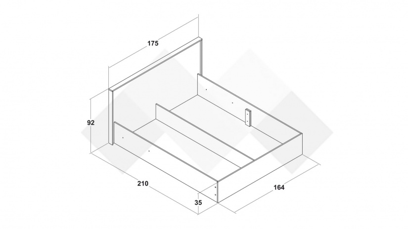 Спалня 160/200 Вангард с включен матрак Бонел 160/200 артизан - изглед 2 - МебелМаг Спалня 160/200 Вангард с включен матрак Бонел 160/200 артизан - изглед 2
