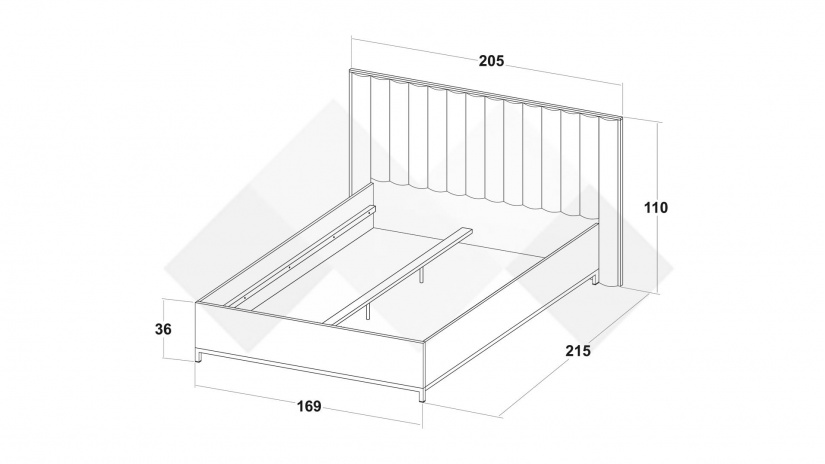 Спалня 160/200 Велора с включен матрак Бонел 160/200 кашмир - изглед 2 - МебелМаг Спалня 160/200 Велора с включен матрак Бонел 160/200 кашмир - изглед 2