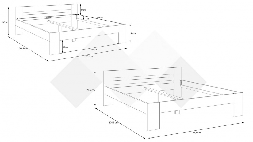 Спалня 180/200 Виндук с включен матрак Бонел 180/200 бял - изглед 5 - МебелМаг Спалня 180/200 Виндук с включен матрак Бонел 180/200 бял - изглед 5