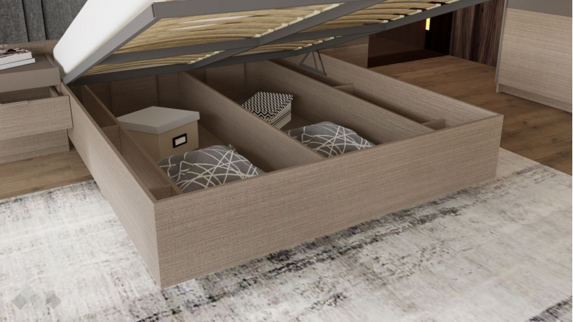 Спалня 180/200 Захир с включен матрак Бонел 180/200 мока с лате - изглед 2 - МебелМаг Спалня 180/200 Захир с включен матрак Бонел 180/200 мока с лате - изглед 2