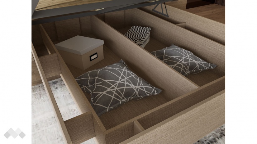 Спалня 180/200 Захир с включен матрак Бонел 180/200 мока с лате - изглед 3 - МебелМаг Спалня 180/200 Захир с включен матрак Бонел 180/200 мока с лате - изглед 3