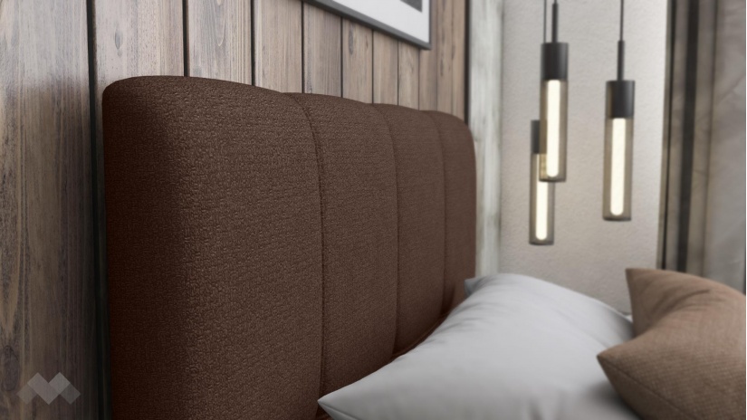 Тапицирано легло 90/200 Коко с включен матрак Бонел 90/200 кафяв - изглед 3 - МебелМаг Тапицирано легло 90/200 Коко с включен матрак Бонел 90/200 кафяв - изглед 3