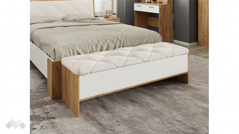 Ракла Моник златен дъб с бяло - изглед 1 - МебелМаг Ракла Моник златен дъб с бяло - изглед 1