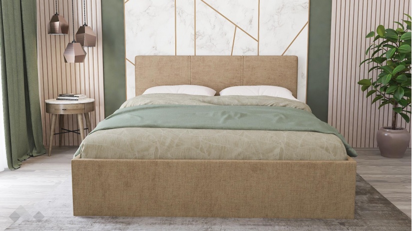 Тапицирана спалня 160/200 Алекса с включен матрак Бонел 160/200 бежов - изглед 2