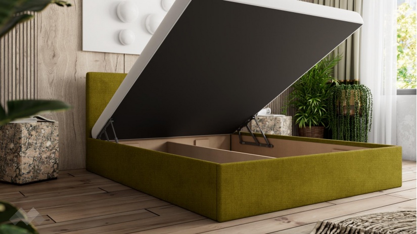 Тапицирана спалня 160/200 Алекса с включен матрак Бонел 160/200 зелен - изглед 4 - МебелМаг Тапицирана спалня 160/200 Алекса с включен матрак Бонел 160/200 зелен - изглед 4