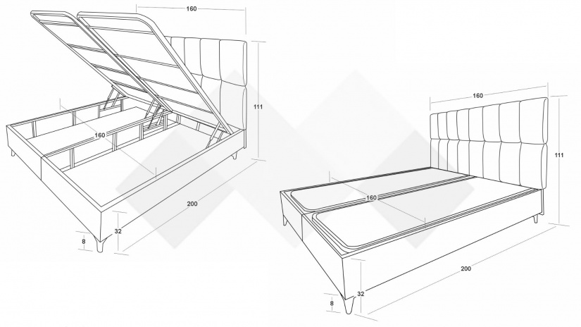 Боксспринг легло 160/200 Ализе с включен матрак Sleep Nuvia 160/200 тъмно зелен - изглед 4