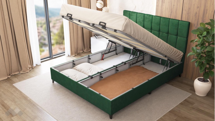 Боксспринг легло 160/200 Ализе с включен матрак Sleep Nuvia 160/200 тъмно зелен - изглед 3