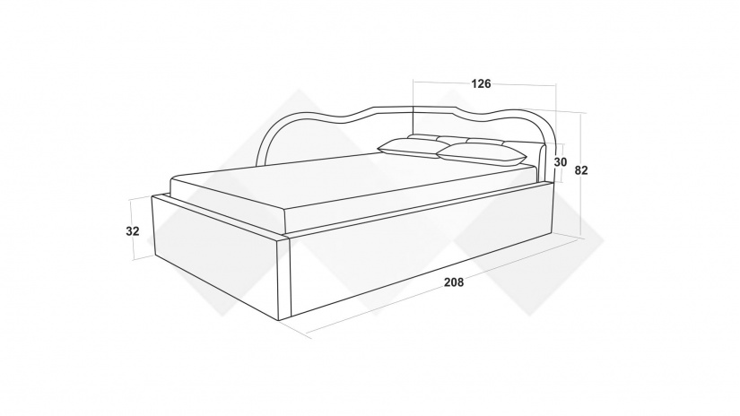 Тапицирана спалня 120/190 Андреа с включен матрак Бонел 120/190 кафяв - изглед 4 - МебелМаг Тапицирана спалня 120/190 Андреа с включен матрак Бонел 120/190 кафяв - изглед 4