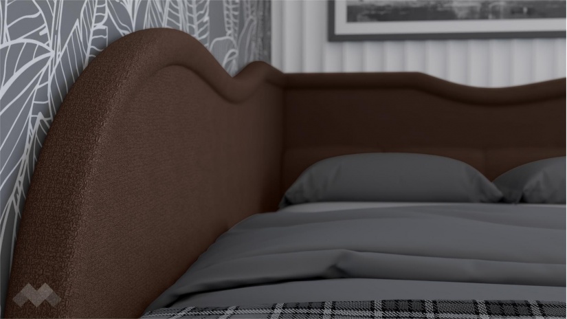 Тапицирана спалня 120/190 Андреа с включен матрак Бонел 120/190 кафяв - изглед 3 - МебелМаг Тапицирана спалня 120/190 Андреа с включен матрак Бонел 120/190 кафяв - изглед 3