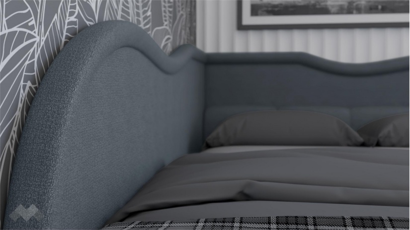 Тапицирана спалня 120/190 Андреа с включен матрак Бонел 120/190 син - изглед 3 - МебелМаг Тапицирана спалня 120/190 Андреа с включен матрак Бонел 120/190 син - изглед 3