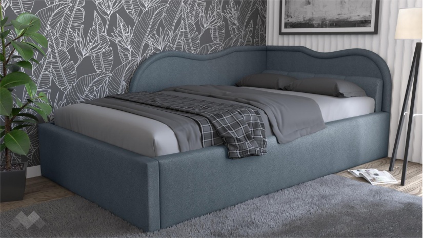 Тапицирана спалня 120/190 Андреа с включен матрак Бонел 120/190 син - изглед 1 - МебелМаг Тапицирана спалня 120/190 Андреа с включен матрак Бонел 120/190 син - изглед 1