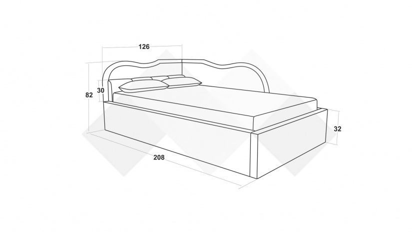 Тапицирана спалня 120/190 Андреа с включен матрак Бонел 120/190 син - изглед 4 - МебелМаг Тапицирана спалня 120/190 Андреа с включен матрак Бонел 120/190 син - изглед 4