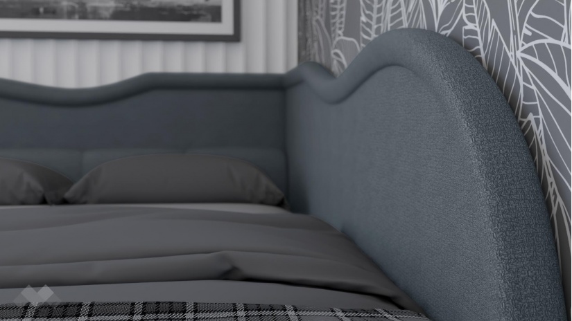 Тапицирана спалня 120/190 Андреа с включен матрак Бонел 120/190 син - изглед 3 - МебелМаг Тапицирана спалня 120/190 Андреа с включен матрак Бонел 120/190 син - изглед 3