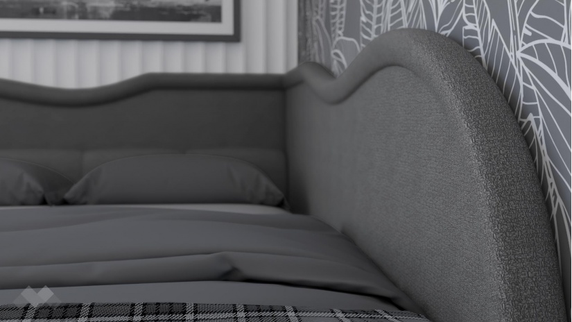 Тапицирана спалня 140/200 Андреа с включен матрак Бонел 140/200 сив - изглед 3 - МебелМаг Тапицирана спалня 140/200 Андреа с включен матрак Бонел 140/200 сив - изглед 3