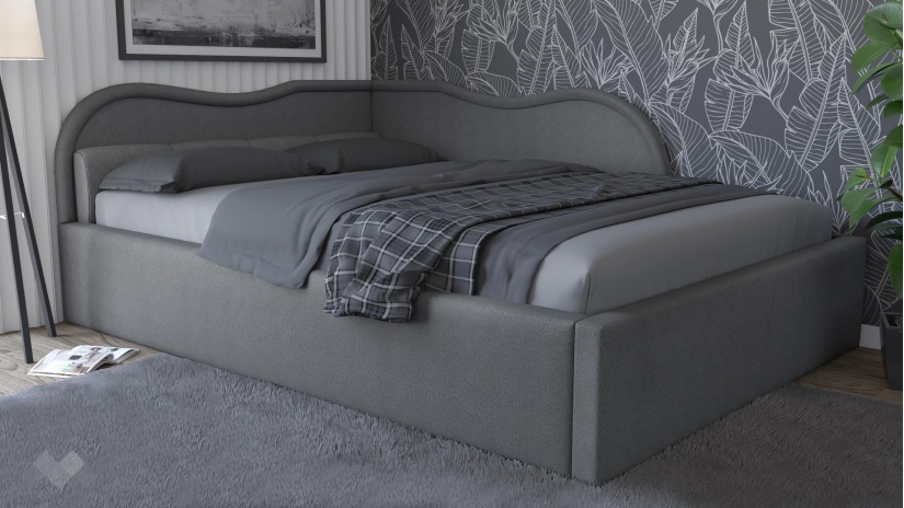 Тапицирана спалня 140/200 Андреа с включен матрак Бонел 140/200 сив - изглед 1 - МебелМаг Тапицирана спалня 140/200 Андреа с включен матрак Бонел 140/200 сив - изглед 1
