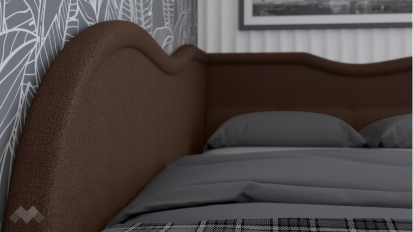 Тапицирана спалня 140/200 Андреа с включен матрак Бонел 140/200 кафяв - изглед 3 - МебелМаг Тапицирана спалня 140/200 Андреа с включен матрак Бонел 140/200 кафяв - изглед 3