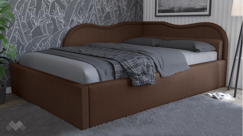 Тапицирана спалня 140/200 Андреа с включен матрак Бонел 140/200 кафяв - изглед 1 - МебелМаг Тапицирана спалня 140/200 Андреа с включен матрак Бонел 140/200 кафяв - изглед 1