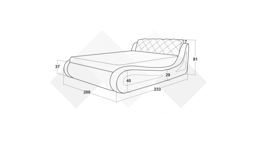 Тапицирана спалня 160/200 Азура с включен матрак Бонел 160/200 графит със сиво - изглед 5 - МебелМаг Тапицирана спалня 160/200 Азура с включен матрак Бонел 160/200 графит със сиво - изглед 5