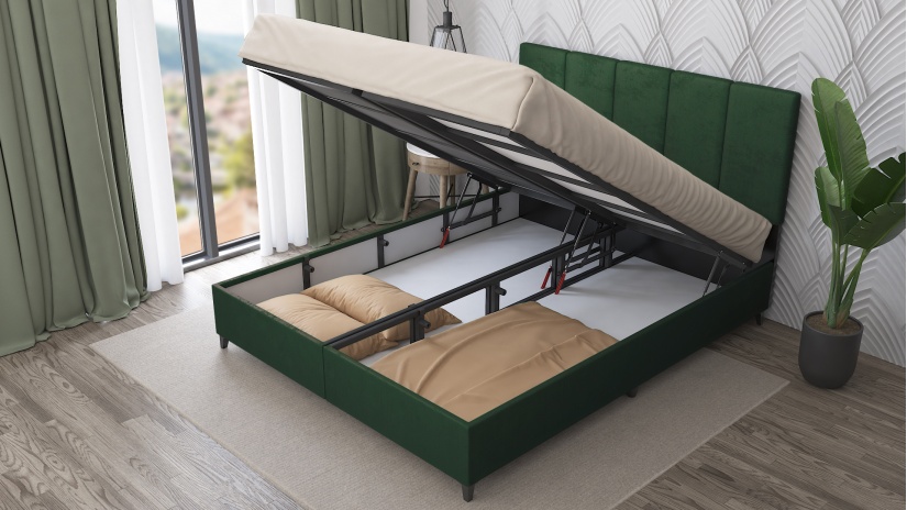 Боксспринг легло 160/200 Барона с включен матрак Sleep Nuvia 160/200 тъмно зелен - изглед 3