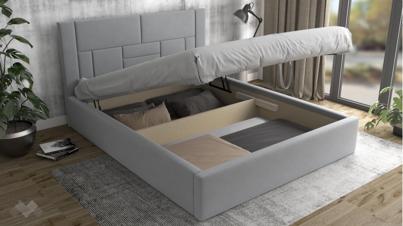 Тапицирана спалня 160/200 Биляна с включен матрак Бонел 160/200 сив - изглед 2 - МебелМаг Тапицирана спалня 160/200 Биляна с включен матрак Бонел 160/200 сив - изглед 2