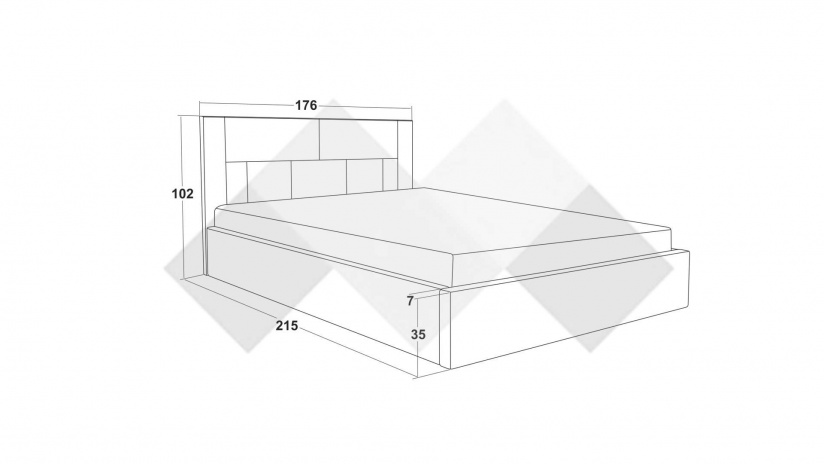 Тапицирана спалня 160/200 Биляна с включен матрак Бонел 160/200 сив - изглед 3 - МебелМаг Тапицирана спалня 160/200 Биляна с включен матрак Бонел 160/200 сив - изглед 3