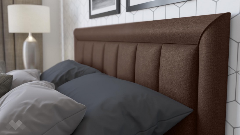 Тапицирана спалня 140/200 Бори с включен матрак Бонел 140/200 кафяв - изглед 3 - МебелМаг Тапицирана спалня 140/200 Бори с включен матрак Бонел 140/200 кафяв - изглед 3