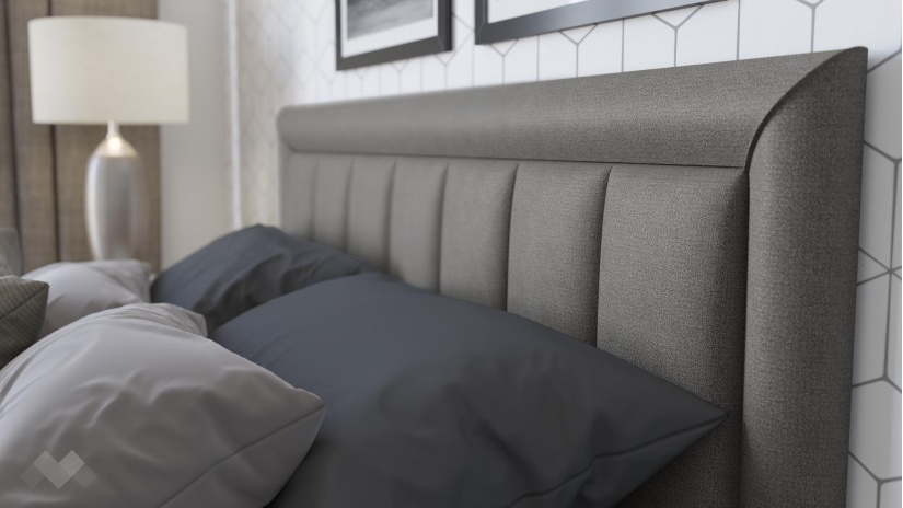 Тапицирана спалня 140/200 Бори с включен матрак Бонел 140/200 сив - изглед 3 - МебелМаг Тапицирана спалня 140/200 Бори с включен матрак Бонел 140/200 сив - изглед 3