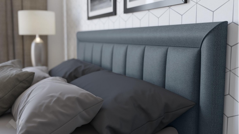 Тапицирана спалня 160/200 Бори с включен матрак Бонел 160/200 син - изглед 2 - МебелМаг Тапицирана спалня 160/200 Бори с включен матрак Бонел 160/200 син - изглед 2