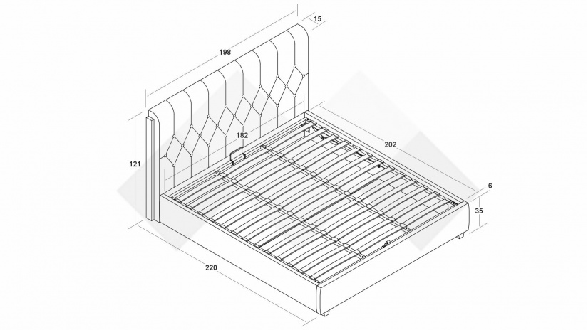 Тапицирана спалня 180/200 Деляра с включен матрак Sleep Nuvia 180/200 кафяв - изглед 4