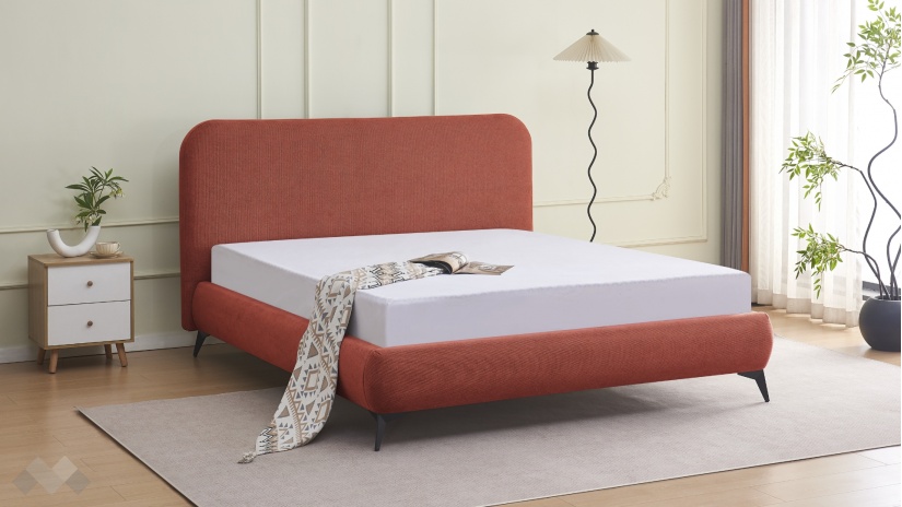 Тапицирана спалня 160/200 Елван с включен матрак Sleep Nuvia 160/200 червен - изглед 1